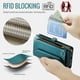 thumbnail image 5 of CaseMe Funda de Cuero for iPhone 16 Plus de 6.7 Pulgadas con Billetera [Bloqueo RFID] con Ranura para Billetes con Zíper y 10 Tarjeteros, Correa de Hombro y Muñeca Magnética de Cuero PU Suave, Funda, 5 of 13