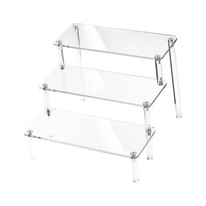 Ioensy - Soporte De Exhibición De Acrílico Rectángulo Soporte De Producto Transparente 20 Cm Tres Capas