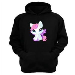 Genérico - Polerón Canguro Mi Pequeño Pony Negro Talla Xs Unisex