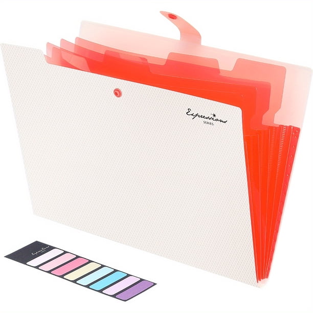 Stay Organized in Style with our Cute 5-Pocket Expanding File Folder with Labels - Perfect for School, Office, and Home Use!