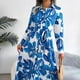 thumbnail image 3 of Vestido largo elegante informal de verano y primavera con botones y manga larga para mujer, tipo cárdigan, para cubrirse, con estampado floral, tallas M-XXL., 3 of 5