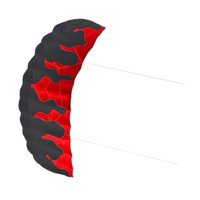 Magideal - Cometa Parafoil De 2 M, Cometa Paracaídas De Dos Líneas Con Juego De Carretes, Fácil De Volar, Línea De 30 M Para Juegos Y Actividades Al Aire Libre Rojo Negro