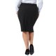 thumbnail image 5 of Falda Lápiz de Talla Grande para Mujer de Agnes Orinda con Decoración de Botones, Cremallera, Cintura Alta, Elástica, Ajustada, a la Rodilla, Formal, Casual de Negocios, 2X Negro, 5 of 8