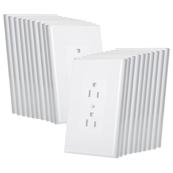 Cubierta para tomacorriente de pared Bates Choice, dúplex, paquete de 20, blanca