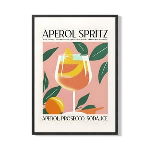 Creango - Cuadro Poster Enmarcado Aperol Coctel Decorativo