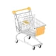 thumbnail image 4 of Mini carrito de compras, organizador de escritorio, adorno decorativo, divertido material de oficina, mini juguete de almacenamiento de supermercado, amarillo, 4 of 5