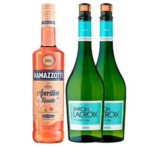Ramazzotti - Pack Licor Rosato 700Cc + 2 Espumantes Baron Lacroix Brut 750Cc