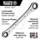 thumbnail image 2 of Klein Tools 68201 - Llave con trinquete (10 x 11 mm), color cromado, 2 of 2