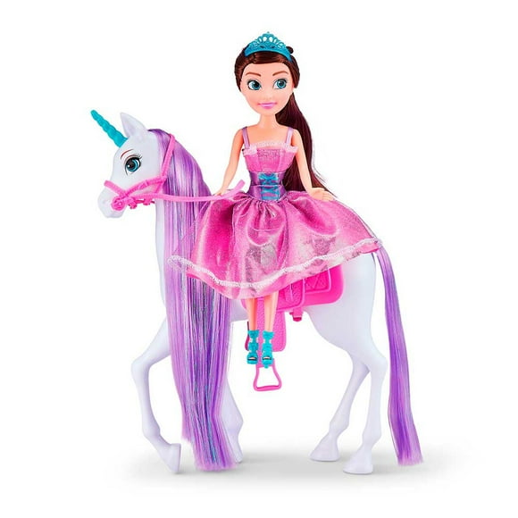 Muñeca Princesa De 27 Cms Con Unicornio Sparkle Girlz