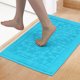 thumbnail image 2 of REGALWOVEN Alfombrillas Reversibles de Algodón Lavables Estilo Spa Alfombras de Piso para Baño Gruesas Suaves Absorbentes de Agua Secado Rápido Azul 18" x 30", 2 of 7