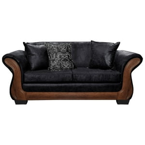 América Decora - Sofá Con Resorte Estructural 3 Personas Finis Envejecido Negro X