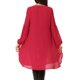 thumbnail image 3 of INSPIRE CHIC Blusas asimétricas de gasa casuales elegantes para mujer con mangas largas de linterna y cuello redondo L Rojo oscuro, 3 of 6