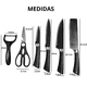 thumbnail image 2 of Set De Cuchillos De Cocina Profesionales De 6 Piezas Negro, 2 of 4