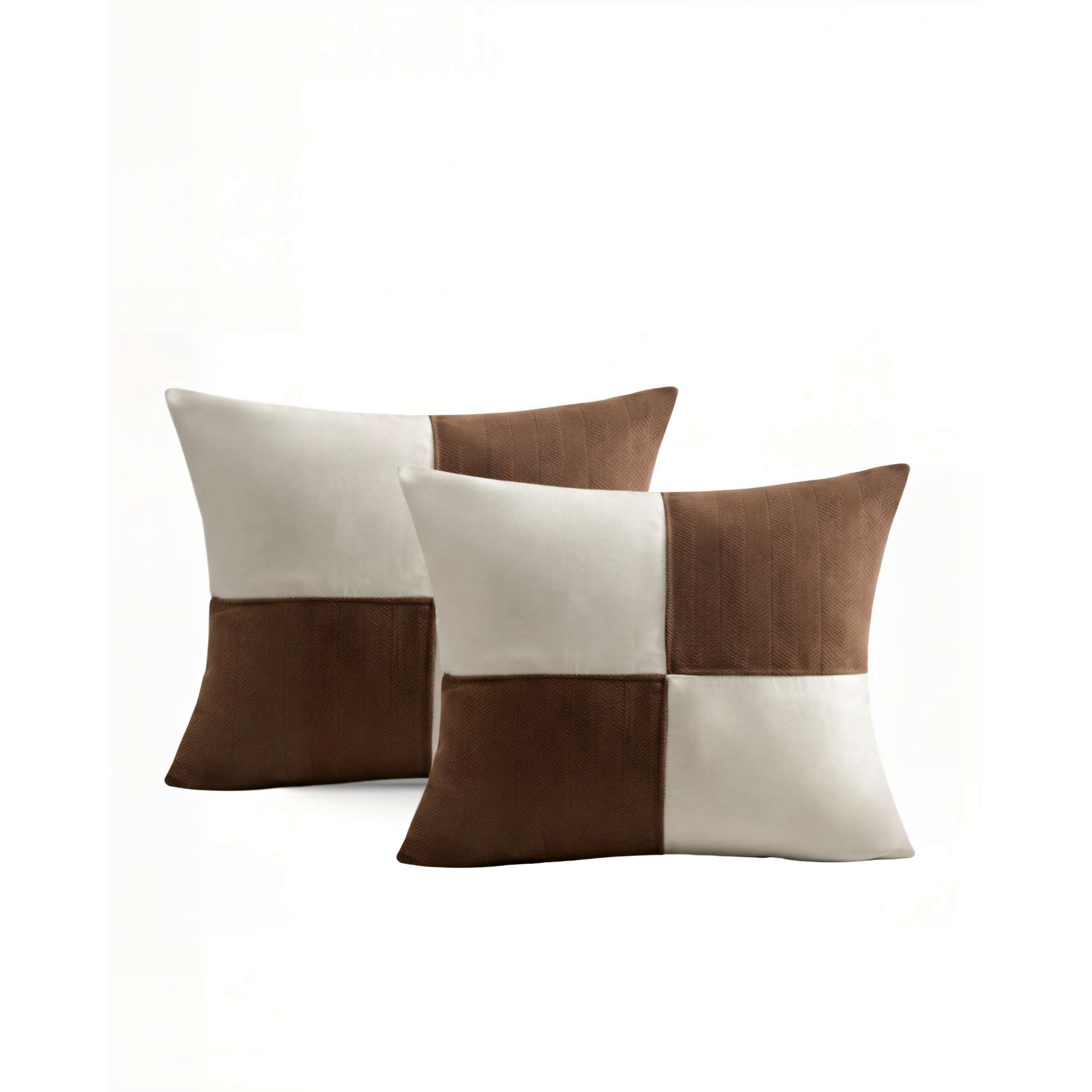 Genérico - Pack De 2 Fundas De Cojin 45cmx45cm Chenille Rombo Color Café