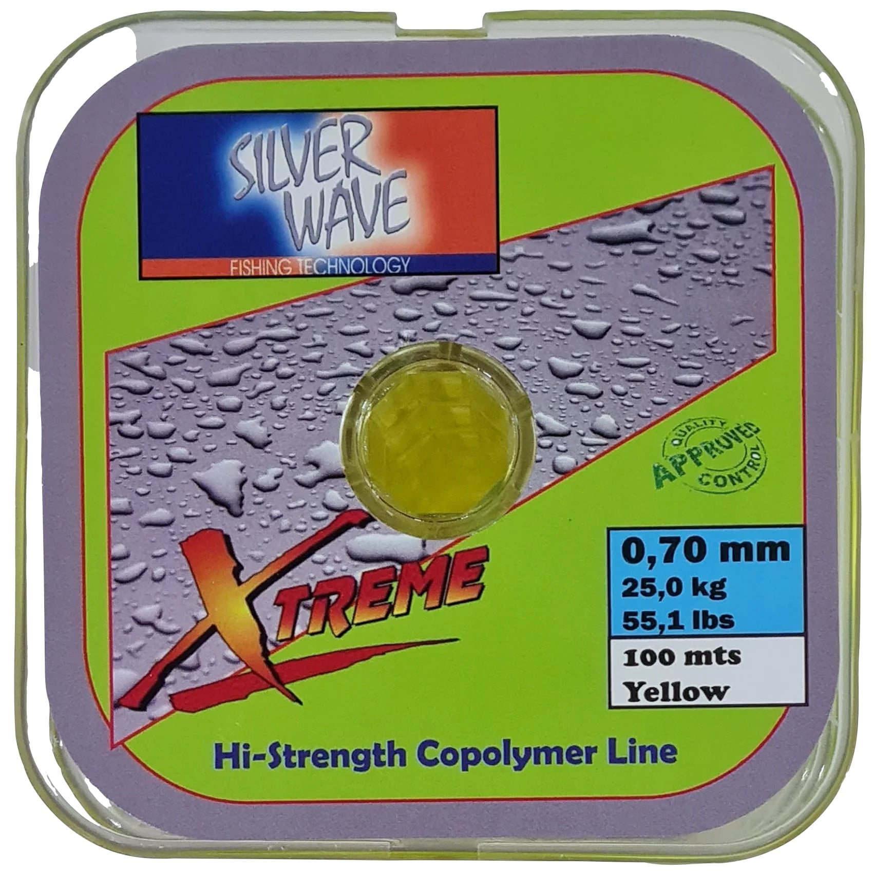 Silver Wave - Nylon Transparente Amarillo 0,70mm Resiste 25kg Bobina100mt