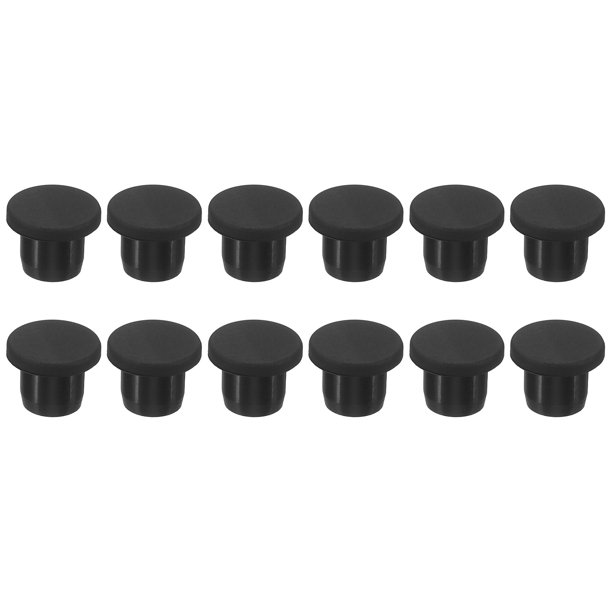 Uxcell Tapón de Agujero de Goma de Silicona Diámetro de 10mm Tapón Suave y Flexible para Agujero de 9-10mm Negro 12 Piezas