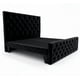 thumbnail image 2 of Cama 2 plazas doble Respaldo capitone Negro Felpa PREMIUM, 2 of 4