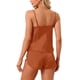thumbnail image 3 of Conjuntos de Pijamas para Mujeres Shorts Sexy Cami Satén para Ropa de Dormir Cómoda y Uso en Salón Todo el Año L Caramelo, 3 of 6