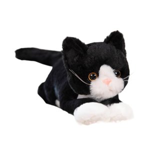 Bothyi - Muñeco De Gato De Peluche, Decoración Del Hogar, Gatito Abrazable, Animal De Peluche Para Niños De Familia, Blanco Y Negro