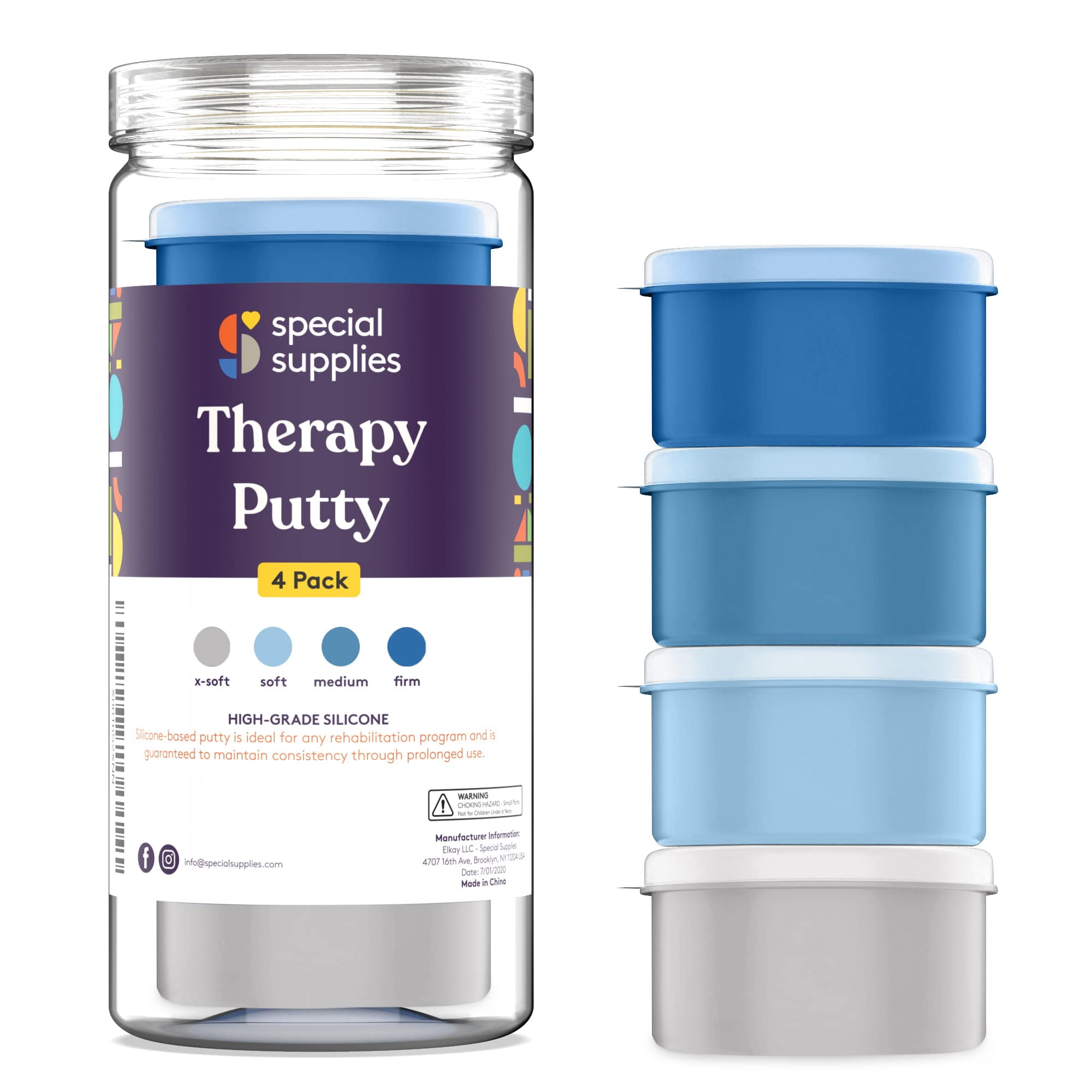 Set De Ejercicios Resistivos Para Manos Therapy Putty Special Supplies, 4 X 85 Ml