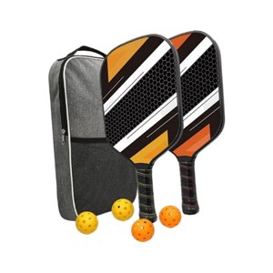 Ioensy - Raquetas De Paletas De Pickleball De 2 Piezas Con Bolas De Pickleball De 4 Piezas Y Bolsa De Transporte Negra