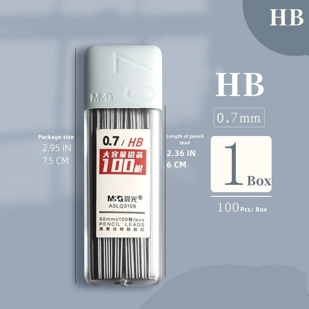 Upgrade Your Writing Experience with 100pcs/box 0.5mm/0.7mm 2B/HB Automatic Pencil Refill - Large Capacity and Durable, Perfect for Students