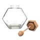 thumbnail image 3 of Tarro Hexagonal Transparente Con Varilla Agitadora De Madera Para Mesa De Comedor 380ml, 3 of 5