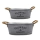 thumbnail image 1 of Set 2 Macetero Metalico Gris Ovalado Decorativo Con Asas, 1 of 7