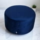 thumbnail image 3 of Pouf Redondo Grande Felpa Azul Marino, 3 of 3