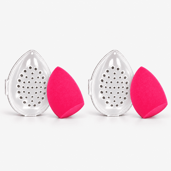 Pack x2 Esponja de Maquillaje con Carcasa Respirable sin Látex Fucsia Magic Makeup