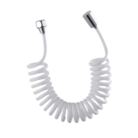Magideal - Manguera De Ducha Flexible Con Resorte, Manguera De Ducha Flexible En Espiral Para Baño, Manguera De Tubo Pulverizador De Bidé De 1/2 Pulgada Para Duc Blanco