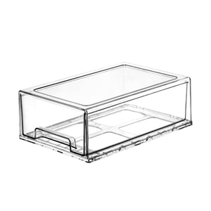Magideal - Contenedor De Almacenamiento, Caja De Almacenamiento De Escritorio Apilable Para Cosméticos, Maquillaje, Tocador, Transparente, Resistente Al Desgaste 32X21X11Cm