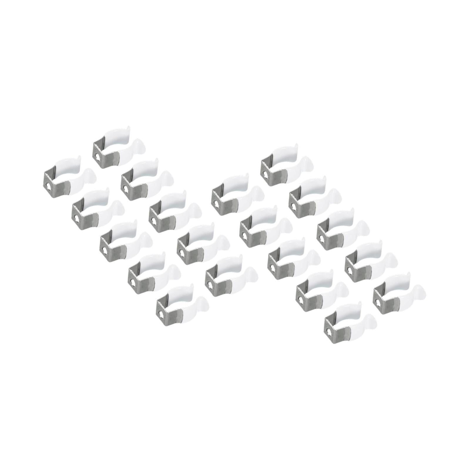 Ioensy - 20x T5 Clips Soporte De Sujeción Fácil De Instalar Abrazaderas De Tubo Para Tubo De Luz Led Acero Al Manganeso Pp