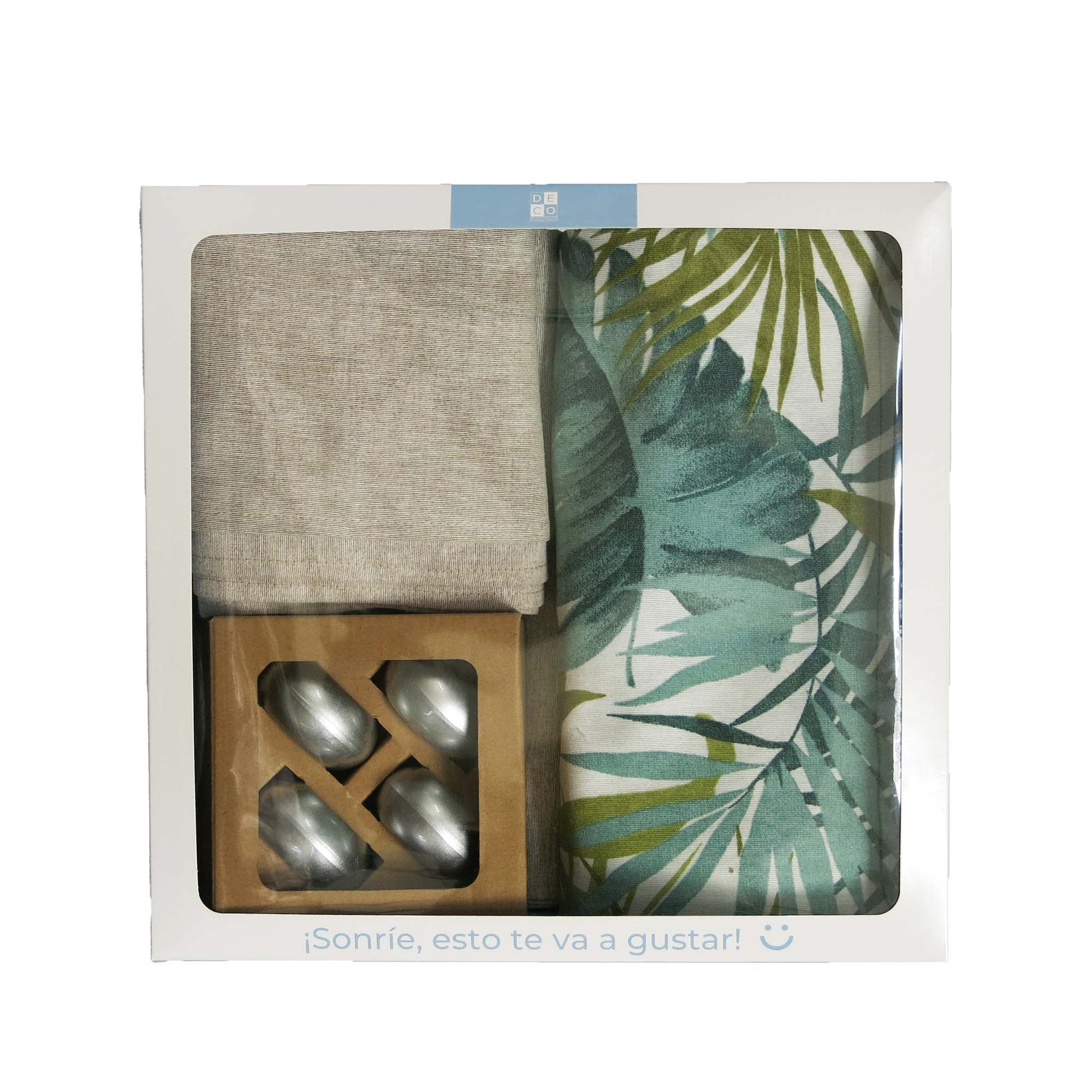 Decoexpress - Set De Textil Y Argollas Forest - (mantel, Caminito, Servilletas Y Argollas)