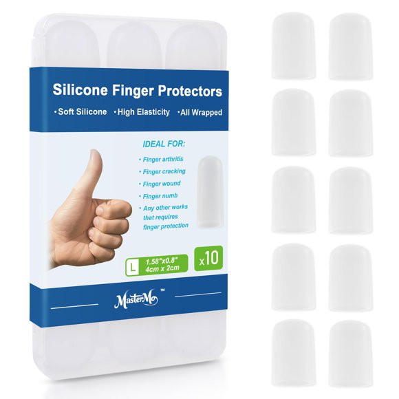 Protectores de dedos MasterMo 4 cm x 2 cm transparentes - paquete de 10