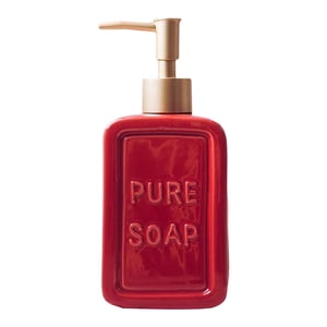 Magideal - Dispensador De Jabón De Manos Vacío, Tarro Portátil Duradero A Prueba De Fugas, Botella De Bomba De Cerámica De 16Oz Para Viaje, Dormitorio, Encimera, , Rojo