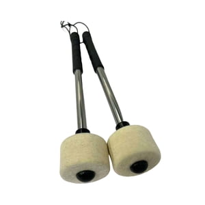 Magideal - 2 Piezas De Palos De Mazo, Acero Inoxidable, Instrumento Duradero Suave Con Cuerda Accesorio De Mango Negro Mazo De Bombo Para Kit De Batería Banda De