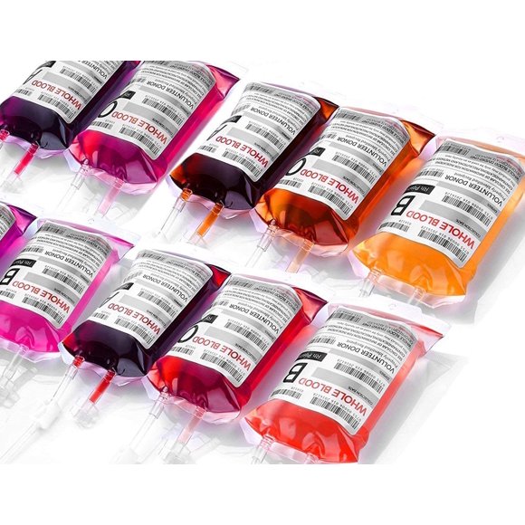 WYNK Pack de 10 bolsas de sangre para bebidas, bolsas tipo IV, set para fiesta de Halloween