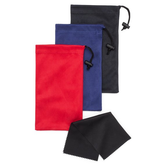 Set de 3 bolsas suaves de microfibra para gafas de sol Mamlyn