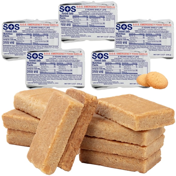 Barra de alimentos de emergencia SOS Food Labs 1200 Cal, vida útil de 5 años