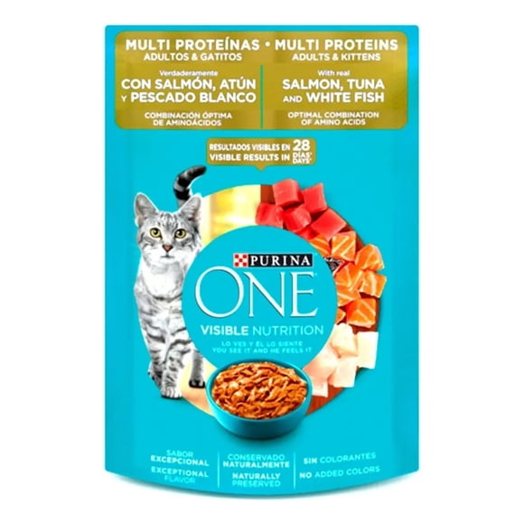 Alimento Húmedo Gato Purina One® Multi Proteína Sobre 85gx15