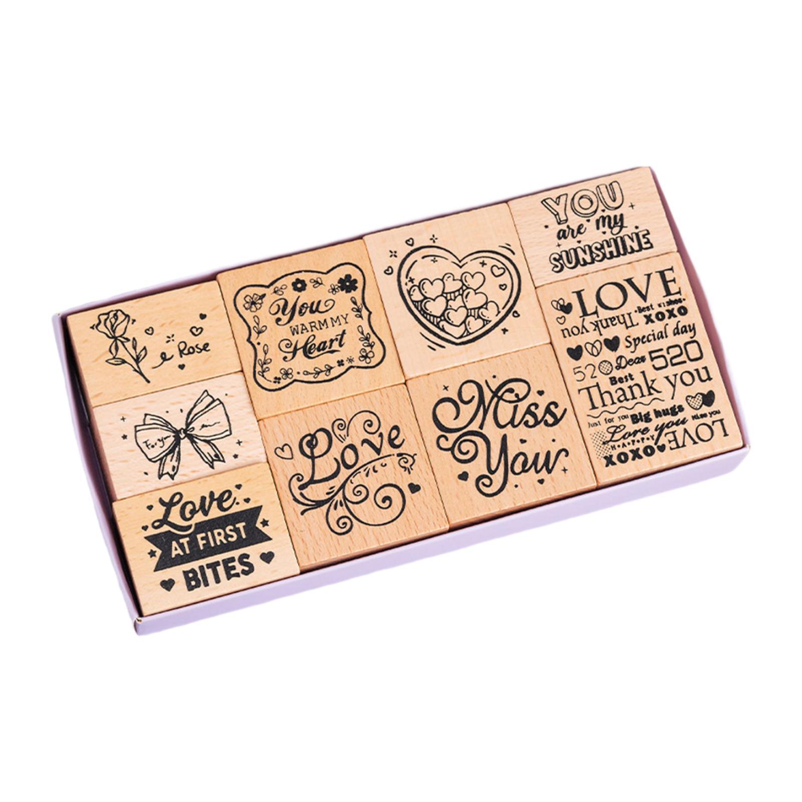 Bothyi - Sellos De Goma De Madera Diy Sellos Del Día De San Valentín Para El Diario De Manualidades De Álbumes De Recortes