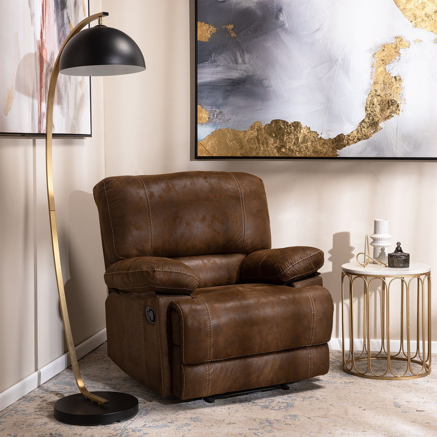 Daniels - Berger Reclinable Moderno Cuero Viejo Castle 98023r4