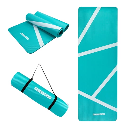Never Mind - Mat De Yoga 8 Mm Nbr Con Correa - Turquesa