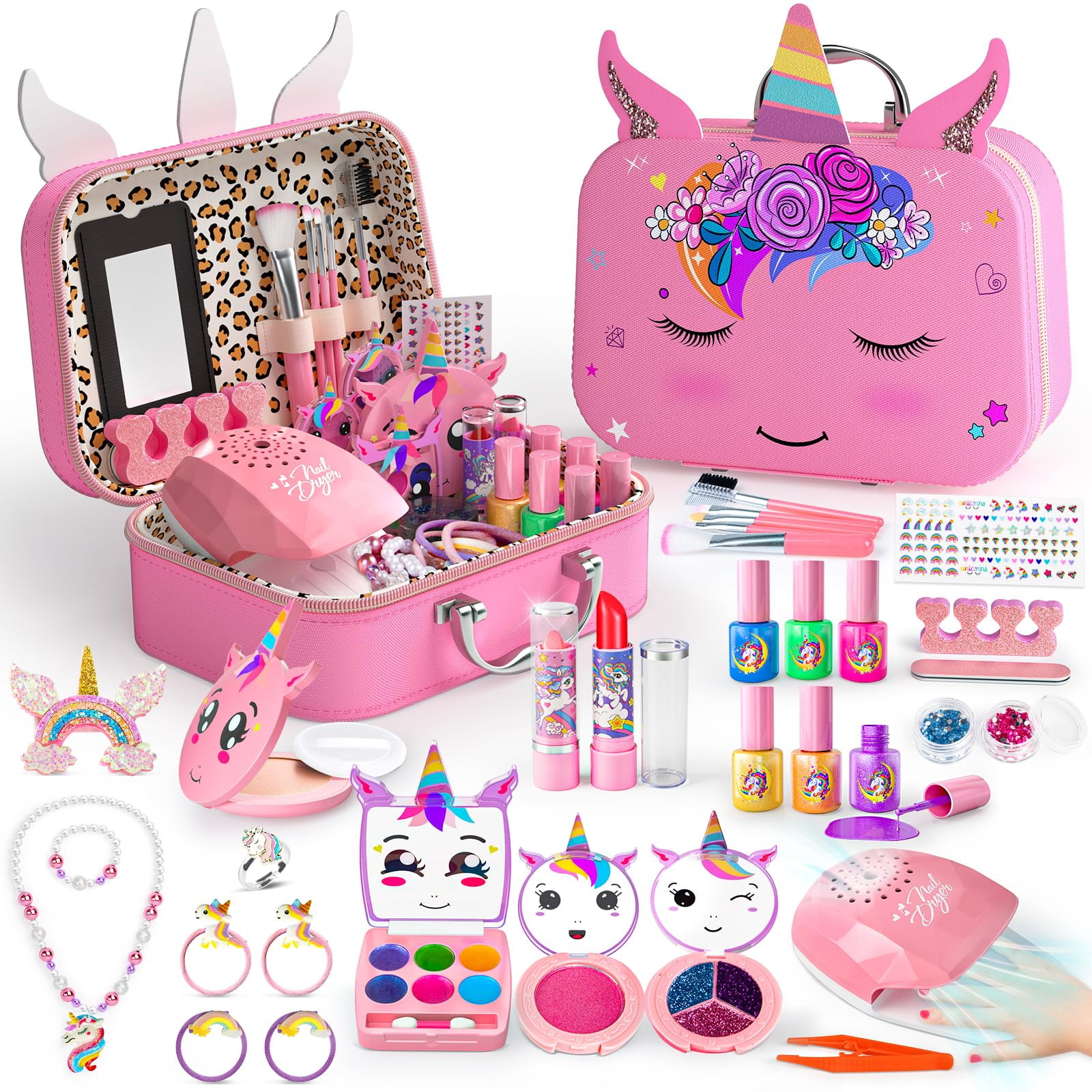 Mqsiuve - Kit De Maquillaje Masiuve Kids Para Niñas Con Funda De Unicornio De 3 A 12 Años