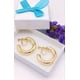 thumbnail image 2 of Aros Sin Perforacion Argollas Chunky Bañadas En Oro, 2 of 3