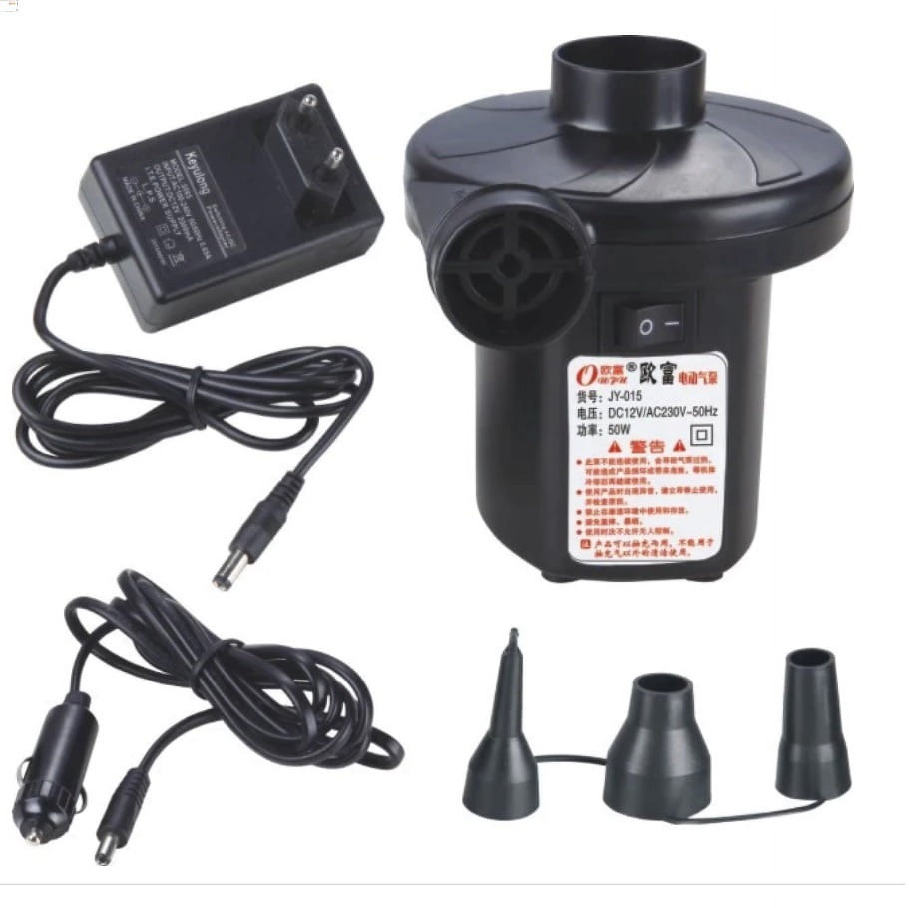 Genérico - Inflador Electrico 220 Y 12 Volt Enchufe Auto Portatil Negro