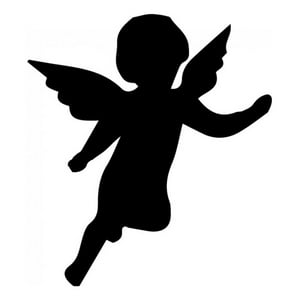 Rienda Libre Graphics - Decomural Cupid Silhouette Love Hearts Creative Ws-33223