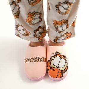 Pantuflas Garfield Polar Suave Con Estampado - Mujer Tallas 35-40
