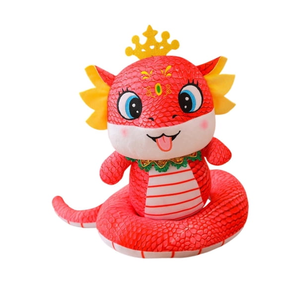 Serpiente China De Peluche, Artesanía, Animal De Peluche Para Celebraciones, Hogar, Dormitorio, Color Rojo